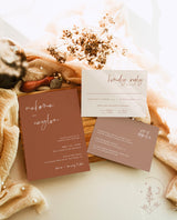 Terracotta Wedding Invitation | Minimalist Desert Wedding Invite