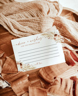 Advice and Wishes Card | Pampas Grass Baby Shower | Advice for the Mommy-To-Be | Boho Parents-to-Be Advice Card | Terracotta Shower | A4