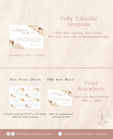 Bohemian Enclosure Card | Fall Wedding Invite Insert