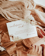 Bohemian Enclosure Card | Fall Wedding Invite Insert