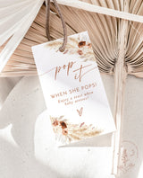 Pop When She Pops Tag | Mini Champagne Bottle Tag Template