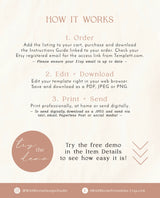 Minimalist Recipe Request Card Template | Bridal Shower Recipe Card Insert