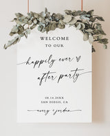 Minimalist Wedding Welcome Sign | Happily Ever After Party Welcome Sign