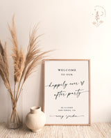 Minimalist Wedding Welcome Sign | Happily Ever After Party Welcome Sign