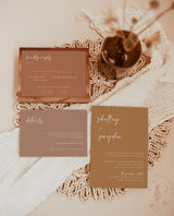 Burnt Orange Wedding Invitation | Minimalist Desert Sand Wedding Invite