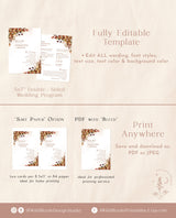 Fall Wedding Program | Rustic Wedding