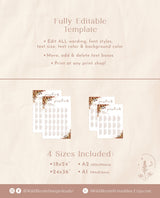 Fall Wedding Seating Chart | Burnt Orange Seating Chart