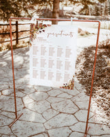 Fall Wedding Seating Chart | Burnt Orange Seating Chart
