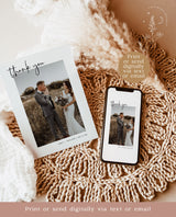 Photo Thank You Card Editable Template | Fall Wedding Thank You Card