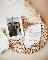 Photo Thank You Card Editable Template | Fall Wedding Thank You Card