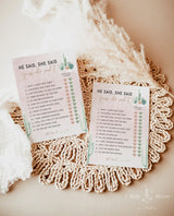 He Said She Said Bridal Shower Game | Fiesta Bridal Shower Game