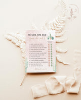 He Said She Said Bridal Shower Game | Fiesta Bridal Shower Game