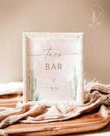 Bridal Shower Taco Bar Sign | Fiesta Taco Bar Sign