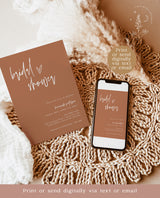 Burnt Orange Bridal Shower Invite | Fall Bridal Shower