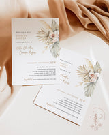 Pampas Grass Couples Shower Invitation | Tropical Engagement Party