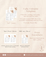 Boho Baby Trivia Shower Game | Baby Shower Trivia Game