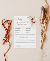 Baby Shower Advice and Predictions Card | Girl Baby Shower