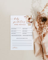 Baby Shower Advice and Predictions Card | Girl Baby Shower