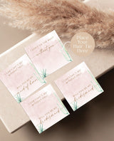 Boho Hair Tie Cards Card | Editable Hair Tie Favor Card Template