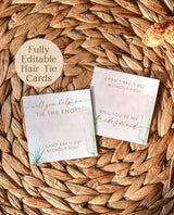 Boho Hair Tie Cards Card | Editable Hair Tie Favor Card Template
