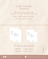 Minimalist Wedding Welcome Sign Template | Editable Welcome Sign