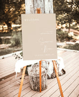 Minimalist Wedding Welcome Sign Template | Beige Welcome Sign