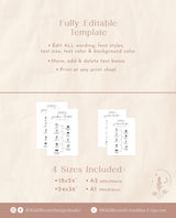 Minimalist Wedding Timeline Template | Welcome Timeline Poster