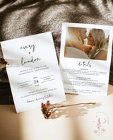 Minimalist Wedding Invitation with Details | Modern Wedding Invite