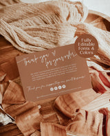 Minimalist Small Business Thank You Card | Boho Boutique Thank You Template