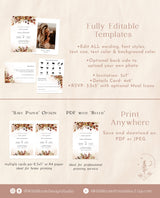 Rustic Wedding Invitation Template | Terracotta Rust Wedding Invite