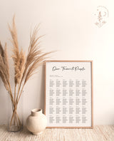 Minimalist Seating Chart Poster | Modern Wedding Seating Chart