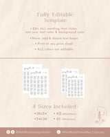 Minimalist Alphabetical Seating Chart Sign | Modern Wedding Seating Chart Poster