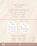 Modern Seating Chart Sign Template | Minimalist Seating Arrangement
