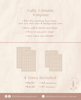 Modern Minimalist Wedding Seating Chart Template | Desert Wedding Seat Chart