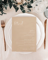 Boho Wedding Menu Template | Beige Wedding Menu