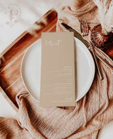 Boho Wedding Menu Template | Beige Wedding Menu