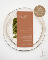 Boho Wedding Menu Template | Beige Wedding Menu