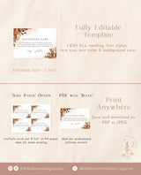 Fall Wedding Enclosure Card | Autumn Wedding Invite Insert