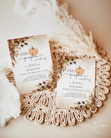 Fall Baby Shower Invitation Template | A Little Pumpkin is on the Way