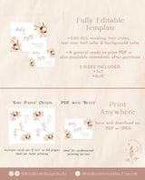 Boho Books and Gifts Sign | Minimalist Baby Shower Sign Template | Terracotta Baby Sign | Pampas Grass | Bohemian Baby Shower Sign | A4