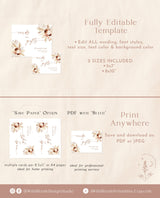 Cards and Gifts Sign | Minimalist Wedding Sign Template | Terracotta Wedding Gifts Sign | Pampas Grass | Baby Shower Sign | A4