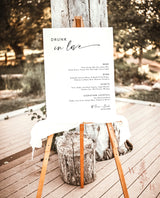 Minimalist Wedding Bar Menu Sign | Drunk In Love