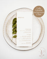 Modern Minimalist Wedding Menu | Beige Modern Wedding Menu