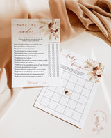 Bohemian Baby Shower Games | Boho Baby Shower Game Bundle | Pampas Grass Baby Shower Games | Bohemian Baby Shower Game | Fall Baby Shower A4