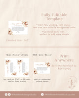 Boho Wedding Downsize Announcement Card | Boho Covid Wedding Update | Bohemian Wedding Change Card | Editable We're Downsizing Template | A4