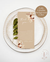 Terracotta Wedding Napkin Note | Fall Wedding Thank You Letter