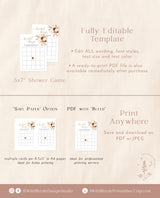 Pampas Grass Bridal Bingo Game | Boho Bridal Shower Game | Bohemian Bridal Shower | Instant Download | Printable Bridal Shower Game | A4