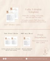 How Well Do You Know the Bride-to-Be Game | Boho Bridal Trivia Shower Game | Pampas Grass Bridal Shower Game | Editable Template | A4