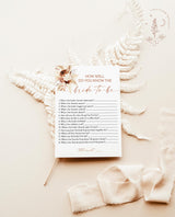 How Well Do You Know the Bride-to-Be Game | Boho Bridal Trivia Shower Game | Pampas Grass Bridal Shower Game | Editable Template | A4