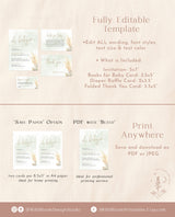 Pampas Grass Baby Shower Invitation | Boy Baby Shower Bundle